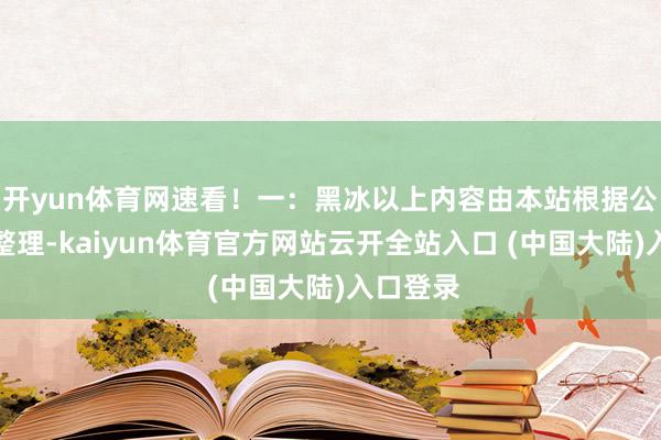 开yun体育网速看！一：黑冰以上内容由本站根据公开信息整理-kaiyun体育官方网站云开全站入口 (中国大陆)入口登录