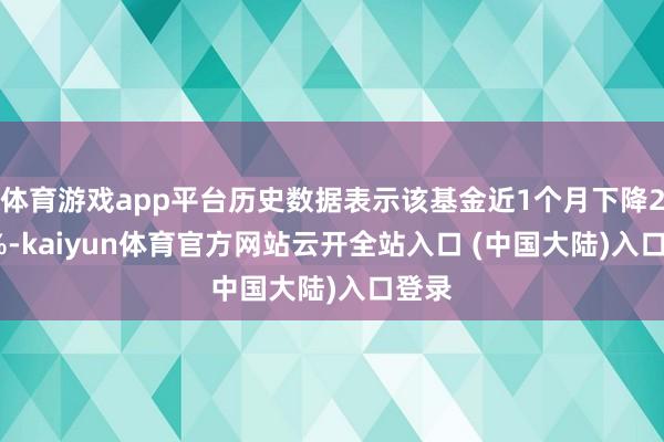 体育游戏app平台历史数据表示该基金近1个月下降2.67%-kaiyun体育官方网站云开全站入口 (中国大陆)入口登录