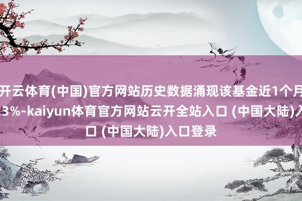 开云体育(中国)官方网站历史数据涌现该基金近1个月下落0.23%-kaiyun体育官方网站云开全站入口 (中国大陆)入口登录