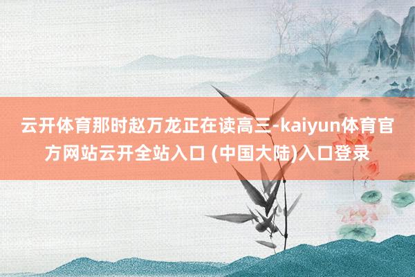 云开体育那时赵万龙正在读高三-kaiyun体育官方网站云开全站入口 (中国大陆)入口登录