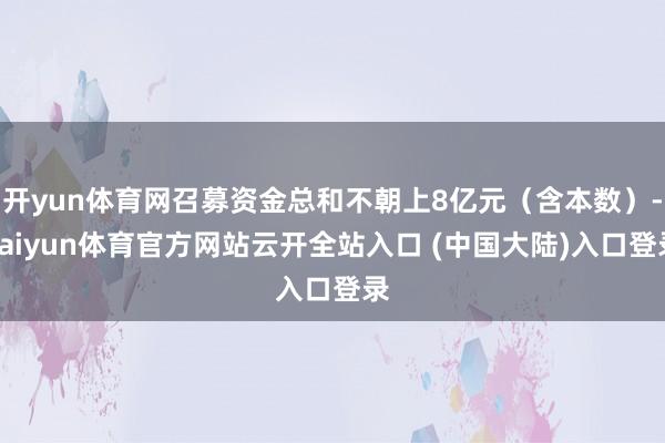 开yun体育网召募资金总和不朝上8亿元（含本数）-kaiyun体育官方网站云开全站入口 (中国大陆)入口登录